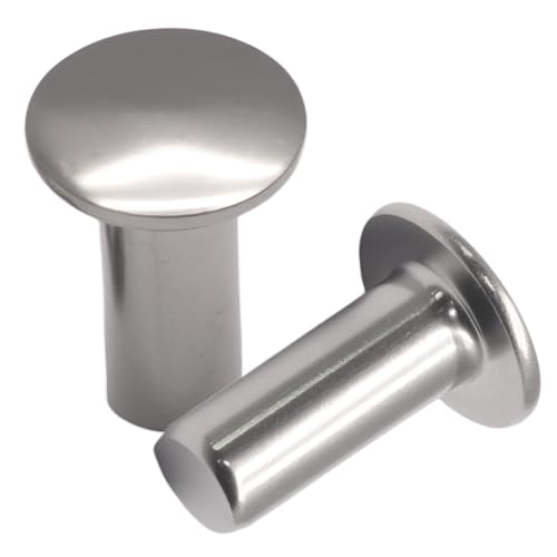 Jersvimc Aluminium-Nieten, 1,9 cm x 1,27 cm, 120 Stück, Feuerlöckerkopfnieten, solide Nieten, Marine-Bootsnieten für Metall, Holz, Kunststoff Jersvimc Aluminium-Nieten, 1,9 cm x 1,27 cm, 120 Stück, Feuerlöckerkopfnieten, solide Nieten, Marine-Bootsnieten für Metall, Holz, Kunststoff von Jersvimc