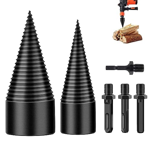 Bohrkegel Holzspalter 45mm+32mm mit 4pcs Bohrgriffe, Schraube Kegel Holz für Bohrmaschine Stufenbohrer Holzschneider Stahl Kegelbohrer Hochgeschwindigkeits Brennholz Bohrer Bohrkegel Holzspalter 45mm+32mm mit 4pcs Bohrgriffe, Schraube Kegel Holz für Bohrmaschine Stufenbohrer Holzschneider Stahl Kegelbohrer Hochgeschwindigkeits Brennholz Bohrer von Jerxiero