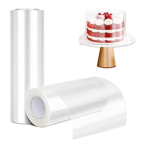 Jesdavan Torten Folie, 2 Rolle Acetat Folie, Tortenrandfolie Wiederverwendbar, Tortenfolie 15cm/10cm Hoch, Tortenband, für Backen Kuchen Torte Schokolade Mousse Dekoration von Jesdavan