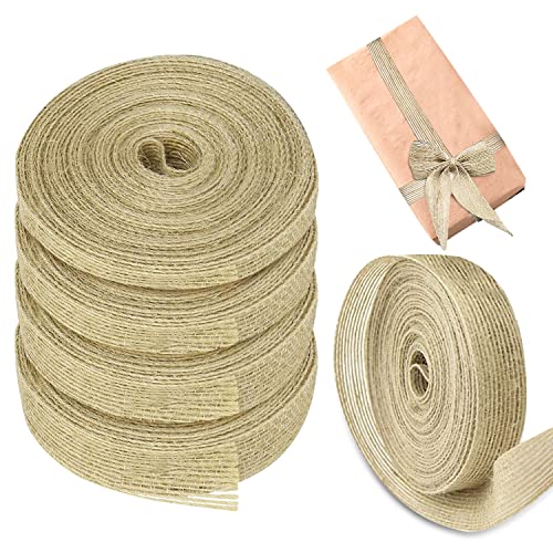 Geschenkband Jute, 5 Rollen Juteband Vintage, Geschenkband Braun, Geschenkband Natur, Jute Deko, Jute-Wickelstreifen für Floristik Hochzeitskarten DIY Basteln Geschenkband von Jesdavan