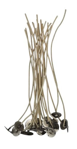 Jess Mae Professionelle Kerzendochte mit Zinkkern (152,4 - 111,8 cm), 20 Stück, vormontiert mit Wachsprimer und Metallbasis, hergestellt in den USA – ideal für Gelkerzen von Jess Mae