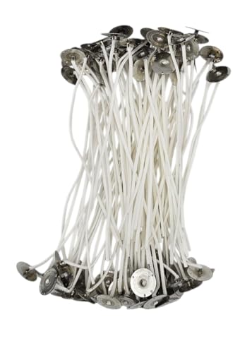 Jess Mae Professionelle LX-20 Kerzendochte, 15,2 cm, vormontiert mit Metallsockel, 100 Stück, hergestellt in den USA von Jess Mae