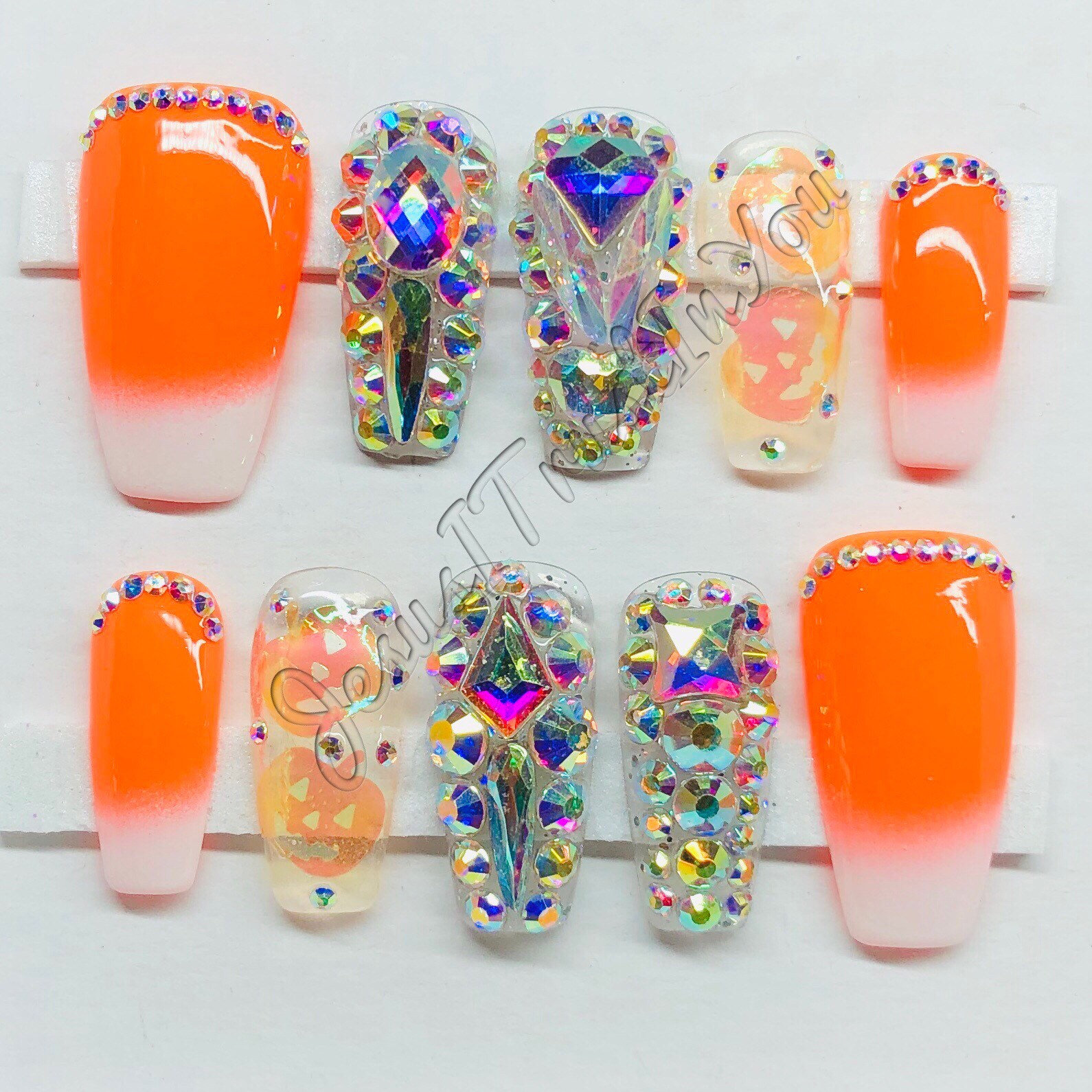 Jack-O-Laterne - Halloween Gel Poliert Press On Nails von JesusItrustInYouCo