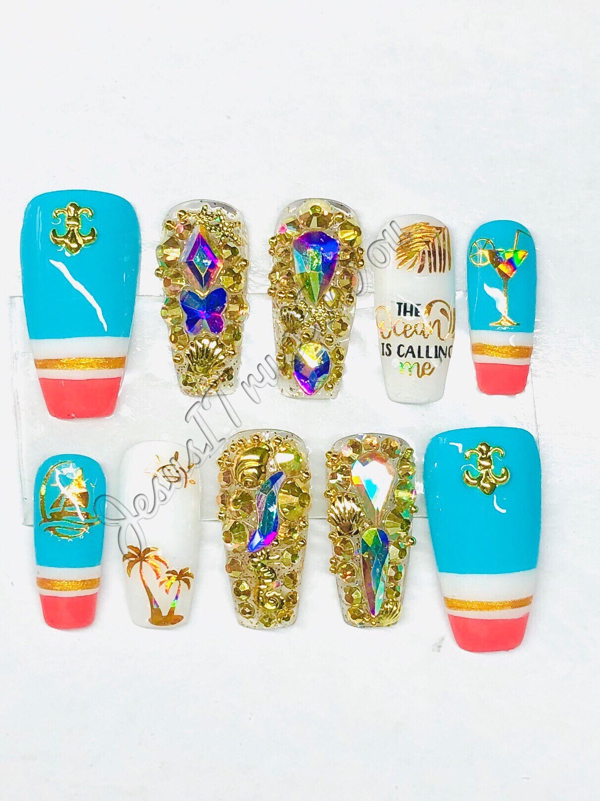 Wind & Sail - Regular Ballerina Gel Press On Nails von JesusItrustInYouCo