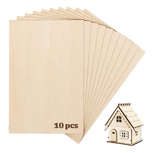 Balsaholzplatten, 10 Stück Balsa Holz Dünne Bastelholz Platten, 300 * 200 * 1.5 mm, Blanko, Lindenholz Unfertige Sperrholz Platte zum Basteln für Flugzeug, Schiff, DIY Modell, Malerei und Handwerk von Jesustree