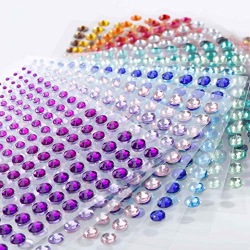 Glitzersteine Strasssteine Selbstklebend Bunt Rhinestone Sticker DIY Kinder, Kristallrhinestone Aufkleber Runde Kristall Edelsteine für Gesicht Augen Nägel Handwerk Dekorationen 15 Blatt Glitzersteine Strasssteine Selbstklebend Bunt Rhinestone Sticker DIY Kinder, Kristallrhinestone Aufkleber Runde Kristall Edelsteine für Gesicht Augen Nägel Handwerk Dekorationen 15 Blatt von Jesustree