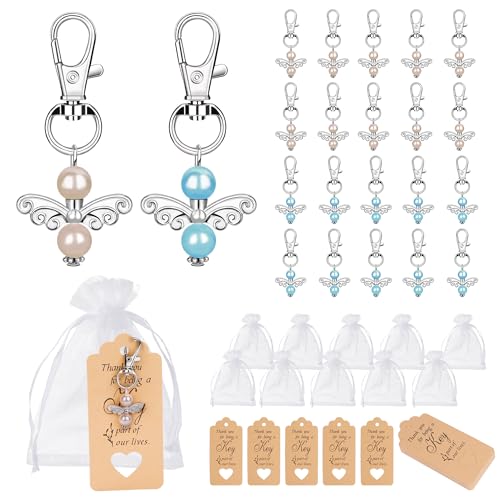 Jesustree Schutzengel Anhänger Set, Schutzengel Schlüsselanhänger Anhänger mit Organzabeutels + Geschenkanhänger für Weihnachten Gastgeschenke Taufe Hochzeit (20 Stück) Jesustree Schutzengel Anhänger Set, Schutzengel Schlüsselanhänger Anhänger mit Organzabeutels + Geschenkanhänger für Weihnachten Gastgeschenke Taufe Hochzeit (20 Stück) von Jesustree