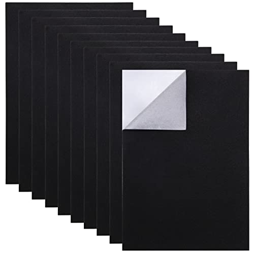 Jesustree Selbstklebender Samtstoff Schwarz, 10 Stück Rückseite Kleber Filz, A4 Klebende Samt Blätter für Kunst Bastelzwecke, Bilderrahmen, Stuhlbein, Schmuckkästchen von Jesustree