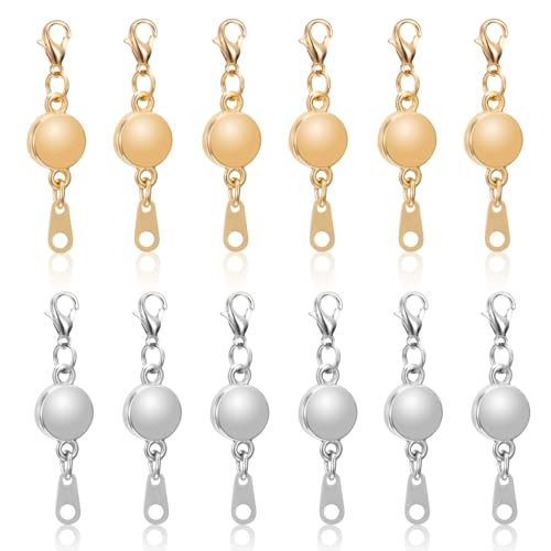 Magnet Schmuck Verschlüsse,12 Stück Magnetische Karabinerverschlüsse für Halskette Armband Kette DIY Handwerk Machen, Silber und Gold Magnet Schmuck Verschlüsse,12 Stück Magnetische Karabinerverschlüsse für Halskette Armband Kette DIY Handwerk Machen, Silber und Gold von Jesustree