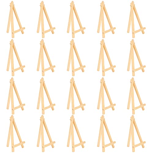 Mini Holz Staffelei, 20pcs Dreieck Staffelei Foto Malerei Kleine Tischstaffelei, Faltbar A-Frame Deko Poster Memo Speisekarte für Hochzeit Geburtstag Taufe Party (16x9cm) von Jesustree