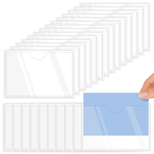 Selbstklebende Etikettenhalter aus Kunststoff Transparent, 50 Stück 10x7cm Preisschildhalter Namensschild-Einsätzen, Abnehmbare Klebetaschen für Regal, Briefkasten, Ordner, Schubladen Selbstklebende Etikettenhalter aus Kunststoff Transparent, 50 Stück 10x7cm Preisschildhalter Namensschild-Einsätzen, Abnehmbare Klebetaschen für Regal, Briefkasten, Ordner, Schubladen von Jesustree