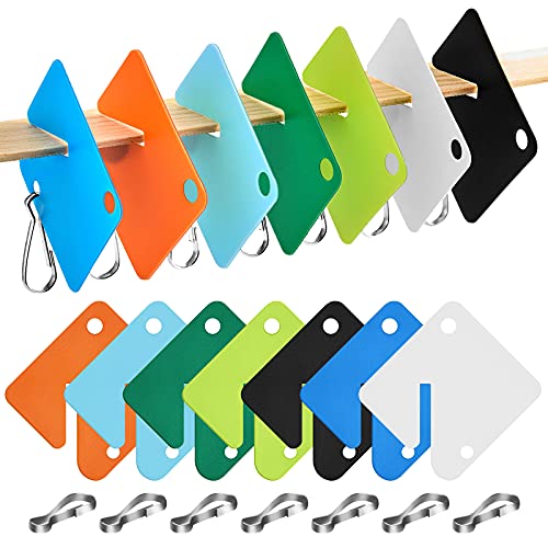 70 Sets Schlüsselanhänger aus Kunststoff, blanko, mit Schlitzen, weiß, Schlüsselanhänger, Ring, nummeriert, mit Karabinerhaken, Metallring für Zuhause, Büro, Innen- und Außenaktivitäten, 7 Farben von Jetec