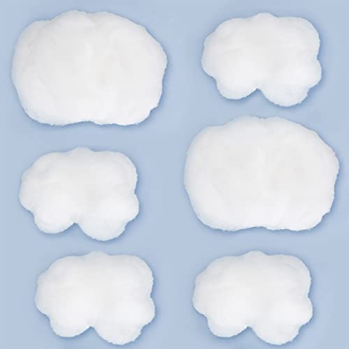 Jetec 6 Stücke Künstliche Wolke Requisiten Imitation 3D Wolke Hängende Dekorationen Wolken Form Raum DIY Dekorative Hängende Verzierung für Hochzeit Dekor mit Zwei Unterschiedlich Großen Wolken von Jetec