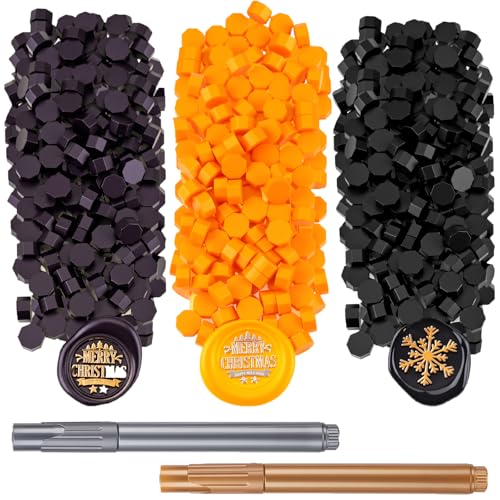 Jetec Siegelwachsperlen, achteckig, Halloween-Farbe, metallische Siegelwachsperlen mit Gold- oder Silber-Metallic-Stift für Postkarten, Umschläge, Karten, Urlaubsdekoration, 300 Stück Jetec Siegelwachsperlen, achteckig, Halloween-Farbe, metallische Siegelwachsperlen mit Gold- oder Silber-Metallic-Stift für Postkarten, Umschläge, Karten, Urlaubsdekoration, 300 Stück von Jetec