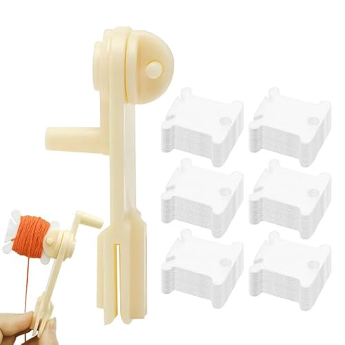 200 Stück Spulen aus Kunststoff + 1 Roller, Nähgarn, Spulen, Aufbewahrung von Stickgarn, Spule mit Fadenwickler, Stickgarn-Organizer für Kreuzstich 200 Stück Spulen aus Kunststoff + 1 Roller, Nähgarn, Spulen, Aufbewahrung von Stickgarn, Spule mit Fadenwickler, Stickgarn-Organizer für Kreuzstich von Jeukwud