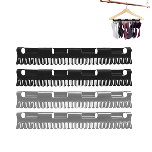 Jeukwud 4 Stück Socken Aufhänger Für Wäscheständer, Sockentrockner Wäscheständer, Winddicht Trockengestell,Kunststoff Aufhänger für Socken, Unterwäsche, Kleine Kleidung (Schwarz，Grau) von Jeukwud