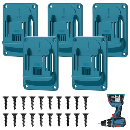 5 Stück Wandhalterung Werkzeughalter für Makita 18V Akkuschrauber & Elektrowerkzeuge, Makita Akku Halterung Set mit 5-tlg Maschinenhalter, Werkstatt Garage Organizer Kompatibel mit 14.4-18V (Blau) 5 Stück Wandhalterung Werkzeughalter für Makita 18V Akkuschrauber & Elektrowerkzeuge, Makita Akku Halterung Set mit 5-tlg Maschinenhalter, Werkstatt Garage Organizer Kompatibel mit 14.4-18V (Blau) von Jeyrup