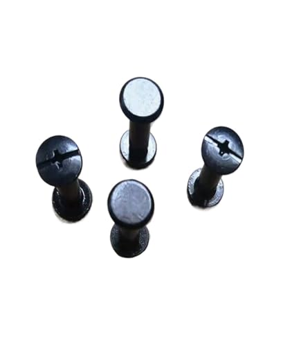Buchbinde-Sets, 10/20 Sets, M5, Länge 4 mm bis 60 mm, Metallschrauben, Nägel, Nieten, Schnappnieten for Fotoalbum, Hintern, Konto, Buchschraube(Black Colour,M5X8 20PCS) von JgYiAngBq
