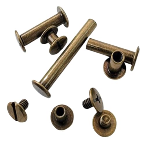 Buchbinde-Sets, 10/20 Sets, M5, Länge 4 mm bis 60 mm, Metallschrauben, Nägel, Nieten, Schnappnieten for Fotoalbum, Hintern, Konto, Buchschraube(Bronze Colour,M5X6 20PCS) von JgYiAngBq