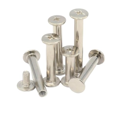 Buchbinde-Sets, 10/20 Sets, M5, Länge 4 mm bis 60 mm, Metallschrauben, Nägel, Nieten, Schnappnieten for Fotoalbum, Hintern, Konto, Buchschraube(Sliver Colour,M5X40 10PCS) von JgYiAngBq