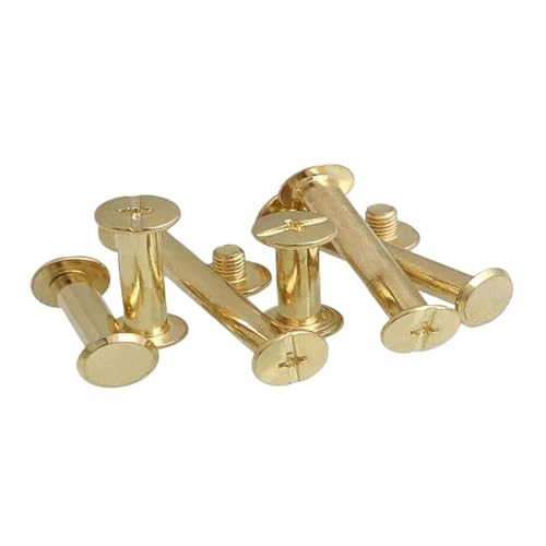 Buchbinde-Sets, 10/20 Stück, M5 x (5–50) mm, Ledertasche, Gürtel, Foto, Sammelalbum, Album, Buchpfosten, Bindeschraube, Schraube, Nagel, Nietenbolzen(Copper Plating,40MM 10PCS-M5) von JgYiAngBq
