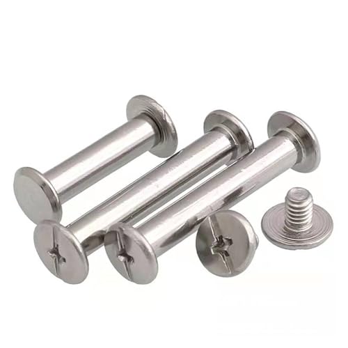 Buchbinde-Sets, 10 Stück, Edelstahl, M5 x (5–60) mm, Leder, Tasche, Gürtel, Sammelalbum, Album, Konto, Buchpfosten, Bindeschraube, Nagel, Nietenbolzen(5mm) von JgYiAngBq