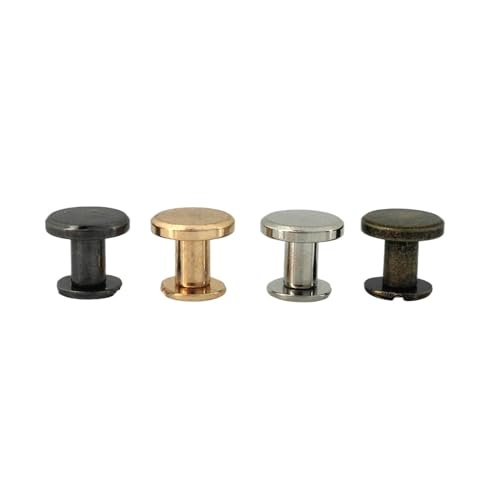 Buchbinde-Sets, 10 Stück, Metall-Bindeschrauben, Nägel, Nieten, Nieten for Fotoalbum, Schreibtisch, Kalender, Menü, Lederhandwerk, Gürtel, Geldbörse, Verschlüsse(9 X 5mm,Bronze 10Pcs) von JgYiAngBq
