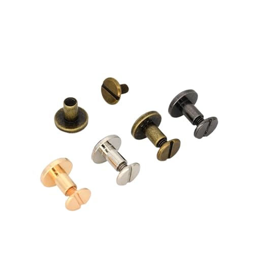 Buchbinde-Sets, 10 Stück, Metall-Bindeschrauben, Nägel, Nieten, Nieten for Fotoalbum, Tischkalender, Menü, Lederhandwerk, Gürtelverschlüsse(9 X 8mm,Silver 10Pcs) von JgYiAngBq