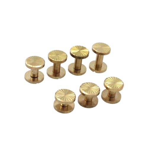 Buchbinde-Sets, 10 Stück, massive Messing-Bindeschrauben, Nagelnieten for Fotoalbum, Lederhandwerk, Nieten, Gürtel, Geldbörse, Verschlüsse, 10-mm-Kappe(6mm) von JgYiAngBq