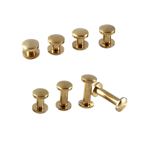 Buchbinde-Sets, 10 Stück, massive Messing-Bindeschrauben, Nagelnieten for Fotoalbum, Ledernieten, Gürtel, Geldbörse, Verschlüsse, 8 mm Kuppelkappe(10pcs-3mm) von JgYiAngBq