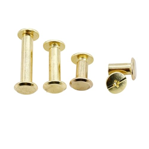 Buchbindesets, Carbon-/Edelstahlschrauben, Ledergürtel, Geldbörse, Bindeschraube, Fotoalbum, Kalender, Nägel, Buchbindenieten(Brass,100MM (3PCS)-OD 5MM) von JgYiAngBq