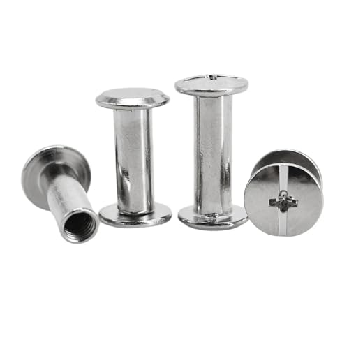 Buchbindesets, Carbon-/Edelstahlschrauben, Ledergürtel, Geldbörse, Bindeschraube, Fotoalbum, Kalender, Nägel, Buchbindenieten(Silver,125MM (2PCS)-OD 5MM) von JgYiAngBq