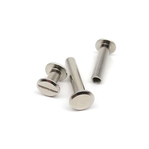 Buchbindungs-Sets, 10 Stück, Gold, Silber, Schwarz, Leder, Tasche, Gürtel, Foto, Sammelalbum, Album, Konto, Buch, Post, Nagelbindung, Niete, Schraubbolzen(Silver 10PCS,M5x15mm) von JgYiAngBq