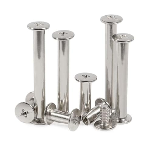 Buchbindungs-Sets, 100 Sets M5 x 4 mm bis 50 mm, schwarzes Nickel-Messing, Gloden, plissierte Metallbindungsschrauben, Nägel, Nieten, Nieten for Fotoalbum(Steel With Nickel,M5X18 100PCS) von JgYiAngBq