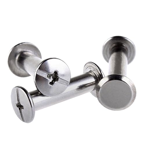 JgYiAngBq Buchbindungs-Sets, M4 M5 Nietschraube 304 Edelstahl Flachkopfniete Buch for Verriegeln Kreuzschraube Album Ledger Butt Schraubenmutter-Set(10mm (10pcs),M4) von JgYiAngBq