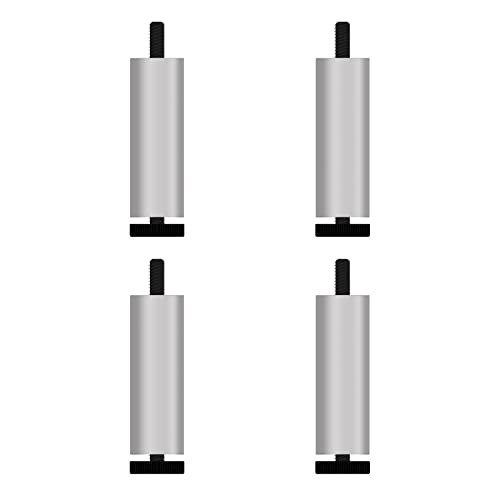 JgYiAngBq Tischbeine, Metallmöbelbeine, Sofa-Ersatzbeine, 4er-Set, M6/M8-Gewinde, höhenverstellbar, runde Möbelbeine for Sofas, Möbel, Stühle, Betten (4 Stück).(M6 Silver,25cm/9.84in) von JgYiAngBq