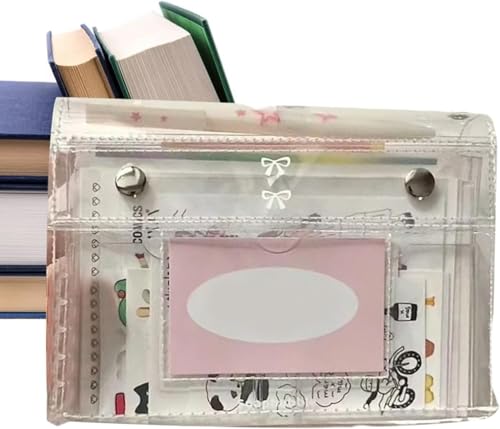 Transparente PVC-Dokumentenmappe mit Knopfverschluss, Mehrfachfächer Organizer für Dokumente, Schulbedarf, Kosmetik & Reiseaufbewahrung von Jgfwat