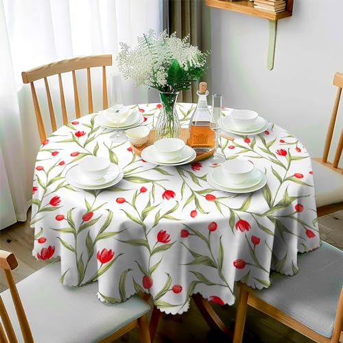JhcsDy Tischdecke Rund 150 cm Florals Outdoor-Tischdecken Gartentischdecken Abwaschbare Tischdecke Table Cloth für Küche, Esstisch, Couchtisch, Parteien, Abendessen von JhcsDy