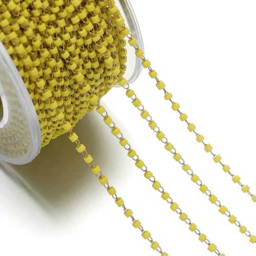 1 Meter/Packung, bunte Edelstahl-Rocailles-Ketten für selbstgemachte Halsketten, Armbänder, Schmuckherstellung, 1,5 x 1,8 mm von Jhdwu