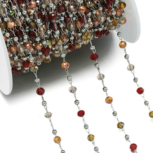 1 Meter/Packung Edelstahl-Kristall-Clip-Perlenketten für DIY-Schmuck, Halsketten, Armbänder, Schmuckherstellungszubehör von Jhdwu
