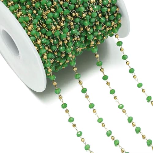 1 Meter/Packung Edelstahl-Kristall-Clip-Perlenketten für DIY-Schmuck, Halsketten, Armbänder, Schmuckherstellungszubehör von Jhdwu