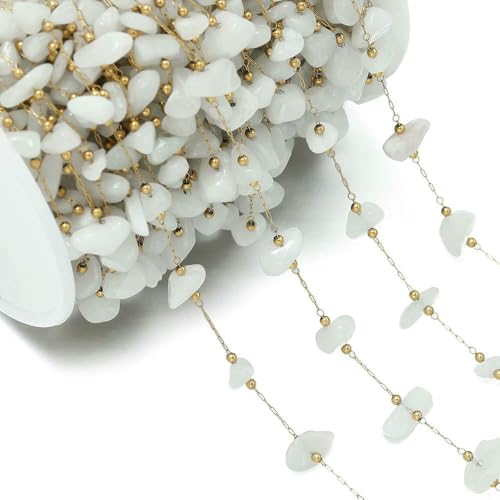 1 m lange Edelstahl-Clip-Perlen, Natursteine, Perlenkette, DIY-Charms für Schmuckherstellung, Halsketten, Armbänder, handgefertigtes Zubehör von Jhdwu