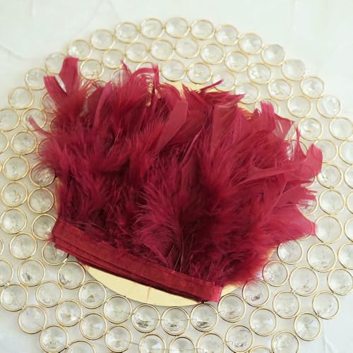 2 5 10 M Truthahnfedern Fransenborte 10-15 cm für DIY Party Kleid Hochzeit Kleidung Dekorieren Zubehör Handwerk von Jhdwu