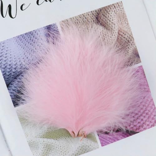 50/100 Stück hochwertige flauschige Truthahnfedern, Großpackung, hellrosa, Marabu-Feder, DIY, Hochzeitsdekoration, Fliegenbinden, Material, Handwerk, 7–12 cm 50/100 Stück hochwertige flauschige Truthahnfedern, Großpackung, hellrosa, Marabu-Feder, DIY, Hochzeitsdekoration, Fliegenbinden, Material, Handwerk, 7–12 cm von Jhdwu