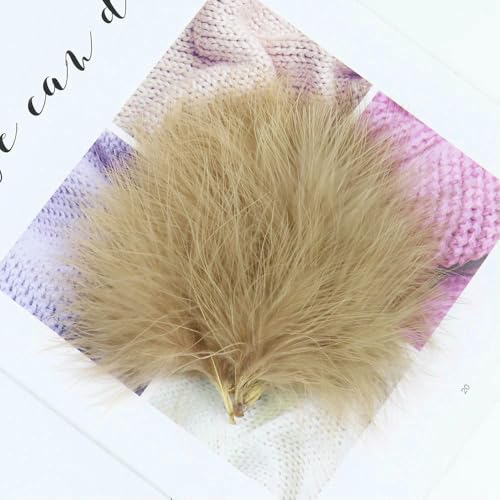 50/100 Stück hochwertige flauschige Truthahnfedern, Großpackung, hellrosa, Marabu-Feder, DIY, Hochzeitsdekoration, Fliegenbinden, Material, Handwerk, 7–12 cm 50/100 Stück hochwertige flauschige Truthahnfedern, Großpackung, hellrosa, Marabu-Feder, DIY, Hochzeitsdekoration, Fliegenbinden, Material, Handwerk, 7–12 cm von Jhdwu