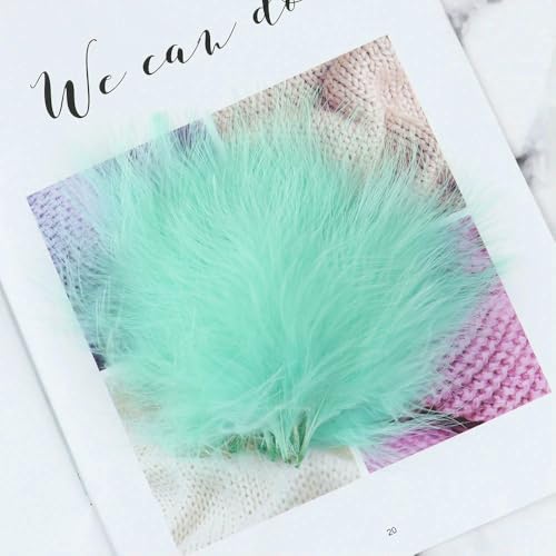 50/100 Stück hochwertige flauschige Truthahnfedern, Großpackung, hellrosa, Marabu-Feder, DIY, Hochzeitsdekoration, Fliegenbinden, Material, Handwerk, 7–12 cm 50/100 Stück hochwertige flauschige Truthahnfedern, Großpackung, hellrosa, Marabu-Feder, DIY, Hochzeitsdekoration, Fliegenbinden, Material, Handwerk, 7–12 cm von Jhdwu