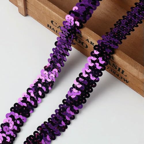 91 cm langes Paillettenband mit elastischem Besatz für handgemachtes Nähen, Kleiderdekoration, DIY-Haarband von Jhdwu