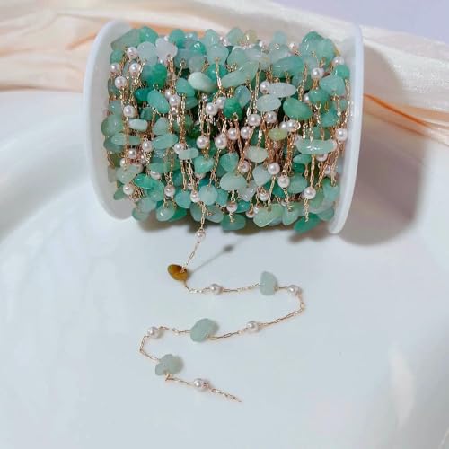 Jhdwu 1 Meter/Lot Unregelmäßigen Stein Perlen Kupfer Kette mit 4 MM perlen Perlen Links für DIY Schmuck Halskette Armband Anhänger Zubehör Jhdwu 1 Meter/Lot Unregelmäßigen Stein Perlen Kupfer Kette mit 4 MM perlen Perlen Links für DIY Schmuck Halskette Armband Anhänger Zubehör von Jhdwu