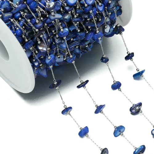 Jhdwu 1 Meter Edelstahl-Clipperle, Natursteine, Perlenkette, DIY-Charms für die Schmuckherstellung, Halskette, Armband, handgefertigte Accessoires Jhdwu 1 Meter Edelstahl-Clipperle, Natursteine, Perlenkette, DIY-Charms für die Schmuckherstellung, Halskette, Armband, handgefertigte Accessoires von Jhdwu