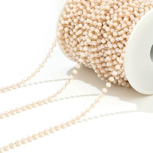 Jhdwu 1 Meter Edelstahl-Glasperlenketten mit Facettenschliff 3 mm, Brillenperlen, handgefertigte Rosenkranzkette für selbstgemachte Halsketten, Armbänder, Fußkettchen Jhdwu 1 Meter Edelstahl-Glasperlenketten mit Facettenschliff 3 mm, Brillenperlen, handgefertigte Rosenkranzkette für selbstgemachte Halsketten, Armbänder, Fußkettchen von Jhdwu